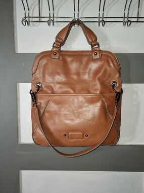 Vintage Nine West Cognac Leather Shoulder Bag